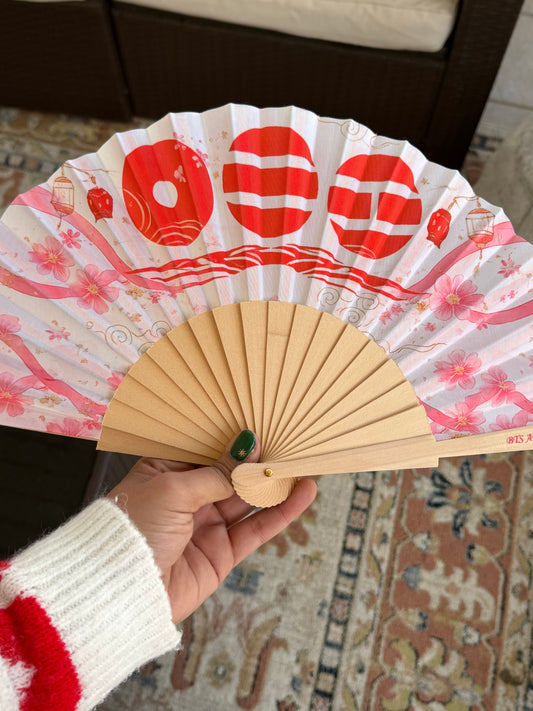 Arirang-Inspired Kpop Concert Folding Fan – Cherry Blossom Korean Aesthetic Hand Fan, Festival & Tour Essential, Cute Summer Accessory