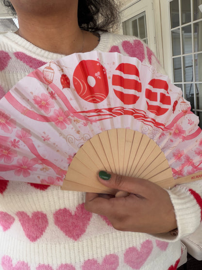 Arirang-Inspired Kpop Concert Folding Fan – Cherry Blossom Korean Aesthetic Hand Fan, Festival & Tour Essential, Cute Summer Accessory